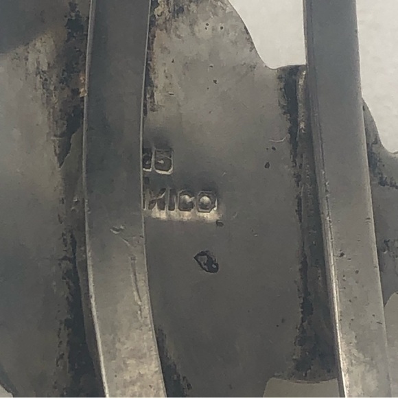 VTG Taxco Sterling Silver Bushell Bunch of Grapes Fruit Cuff OS Adjustable - Picture 9 of 12